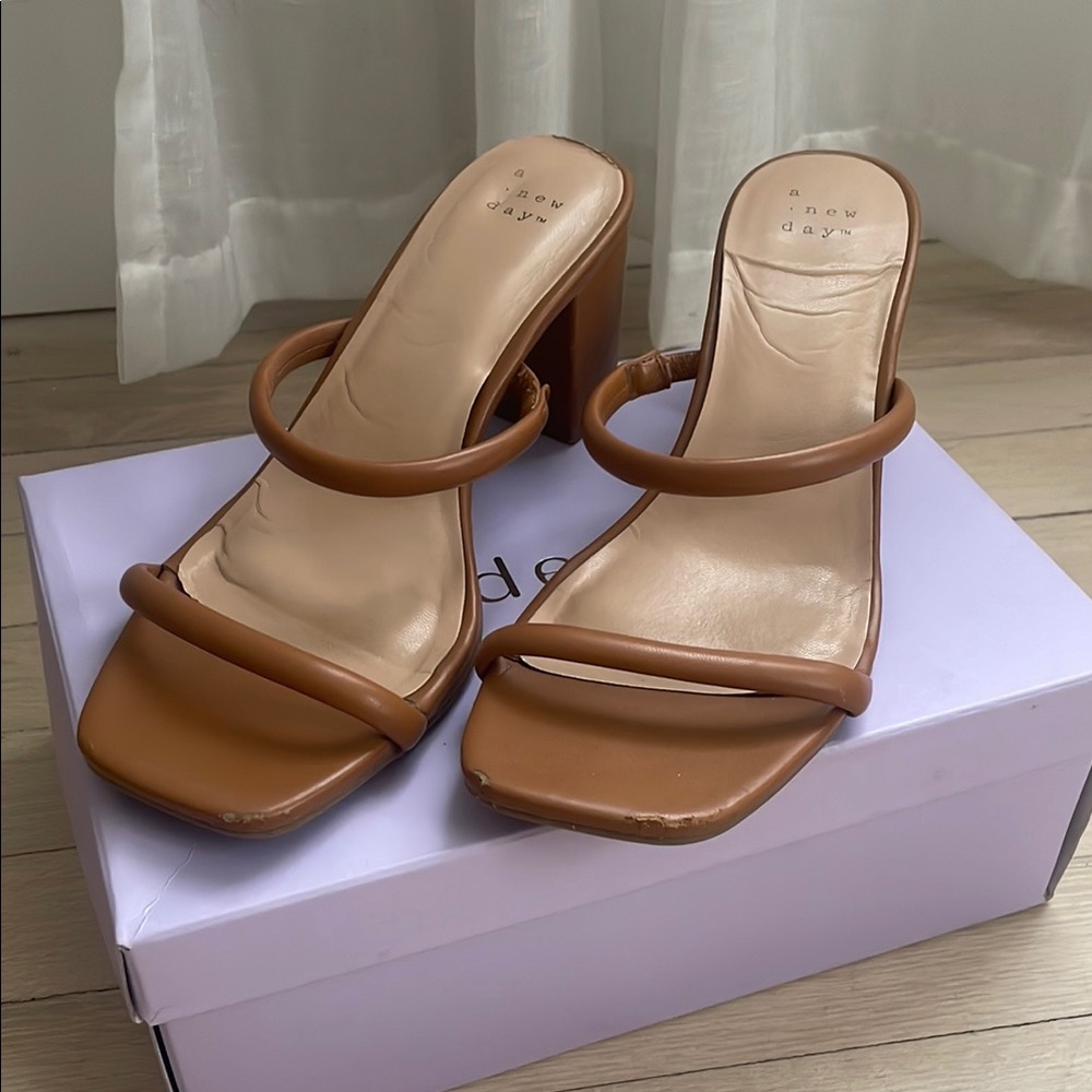 A New Day Women's Brown Strappy Heels